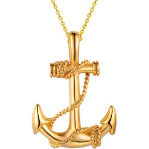 Trahoo-Pendentif En Acier Inoxydable - Ancre Nautique - Collier Pour Homme - Neuf
