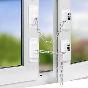 2 Pack Adjustable Window Restrictors For Upvc,Fridge Locks With Code For Kids,Adhesive Safety Locks For Door/Freezer/Cupboard/Cupboard Lock - Neuf