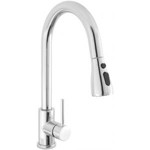 Robinet de cuisine extractible chrom&eacute; | Robinets d'&eacute;vier | Haute pression, poign&eacute;e unique, pivotant &agrave; 360&deg;, &eacute;conomie d'&eacute;nergie - Neuf