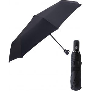 Parapluie Pliant Coupe-Vent, 105 Cm, Parapluie Automatique, 8 Lames, Renfort En Fibre De Verre, Parapluie R&eacute;sistant Au Vent, Compact Et Portable, Parapluie De Voyage, Homme Et Femme - Neuf