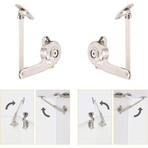 100 Degr&eacute;s Amortisseur Support de Couvercle avec Fermeture Douce pour Armoire Portes &agrave; Rabat Ouverture Vers le Haut Bo&icirc;te &agrave; Jouets Tatamis Arr&ecirc;t d'Angle Arbitraire Charni&egrave;res Lot de 2 - Neuf