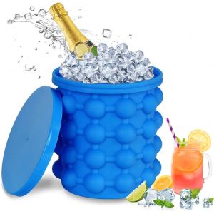 Bac À Glaçons Avec Couvercle (13,5 X 12,3 Cm), Bac À Glaçons Rond En Silicone De Qualité Supérieure, Facile À Démouler Pour Whisky, Champagne, Cocktails, Boissons, Jus Et Bière. - Neuf
