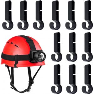 12 Pièces Casques De Sécurité Clips, Torches Frontales Clips, Clip De Phare De Casque, Pour Casque Pour Lampe Frontale En Platique Noir Convient À Tous Lampes Frontales Et Casquettes De Construction - Neuf