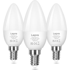 Ampoule Led E14, 4.2w Équivalent 40w, 470lm Blanc Chaud 2700k, Forme Bougie C37 À Angle De Faisceau 250°, Ac 220-240v, Non Dimmable, Lot De 6 - Neuf