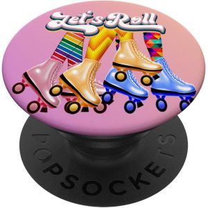 Tlp-Let's Roll Rollerskates Roller Skates Skater Skating Popsockets Popgrip - Support Et Grip Pour Smartphone/Tablette Avec Un Top Interchangeable - Neuf