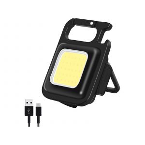 Lampe torche porte-cl&eacute;s COB avec d&eacute;capsuleur et batterie rechargeable - Neuf