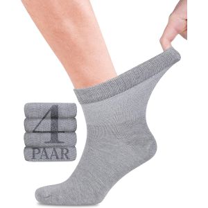 Lot De 4 Paires De Chaussettes Diabétiques En Bambou Avec Lycra Pour Homme-Hauteur Cheville-Sans Couture À La Base Des Ongles - Neuf