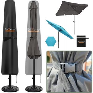 CLOUDDS_Housse Parasol Droit En Tissu Oxford 420D Imperméable,Housse De Parasol 3X3,Housse De Protection Parasol,Housse De Parasol Droit Avec Fermeture Éclair-Noir(190X30/40/50Cm) - Neuf