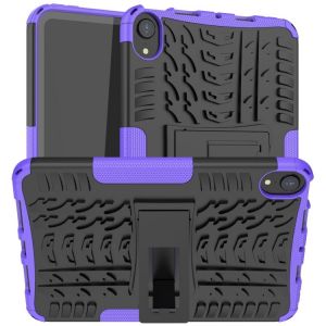 Coque Antichoc En Tpu + Pc Avec Support Pour Ipad Mini 6 / Mini 2024 - Texture Pneumatique - Violet - Neuf