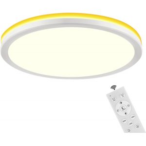 Plafonnier Led 24 W 2800 Lm Avec T&eacute;l&eacute;commande &Agrave; Intensit&eacute; Variable 3000 K 6500 K + 1800 K 6 W Veilleuse Minuterie Et M&eacute;moire De Lumi&egrave;re Lampe Pour Chambre &Agrave; Coucher, Salon, Couloir, Cuisine, Balcon - Neuf