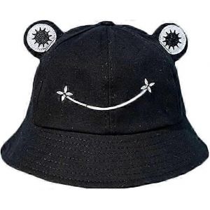 Chapeau De P&ecirc;che Pour Femmes Grenouille Soleil Seau Unisexe Pliable En Plein Air &Eacute;t&eacute; Pour Le Camping Randonn&eacute;e P&ecirc;che Noir - Neuf
