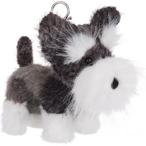 KAL-Porte-Clés En Peluche En Forme De Schnauzer - Porte-Bonheur - Cadeau Pour Petite Amie Ou Ami - Porte-Clés De Voiture - Cadeau Pour Permis De Conduire - Pour Femmes, Filles, Enfants, Noir - Neuf