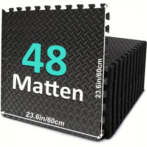 Tapis De Puzzle En Mousse Imbriqu&eacute;s, Tapis De Gym &Eacute;pais En Style Puzzle, Tapis Antid&eacute;rapants En Eva, Tapis De Gymnastique De 10 Mm D'&eacute;paisseur, Adapt&eacute;s &Agrave; L'&eacute;quipement De Fitness Et &Agrave; Une Utilisation En Salle De Sport. - Neuf