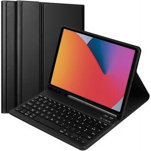 &Eacute;tui Clavier Bluetooth D&eacute;tachable iPad 10,2"" (7&iquest;/8&iquest;/9&iquest; G&eacute;n 2019-2021) - Clavier QWERTY UK Magn&eacute;tique avec Porte-Stylo - Compatible iPad Air 3/Pro 10,5"" - Housse Protection Anti-Choc - Neuf
