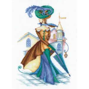 Kit Point De Croix Compt&eacute; Andriana "Cachemire Dor&eacute;" 20x30 Cm - Neuf