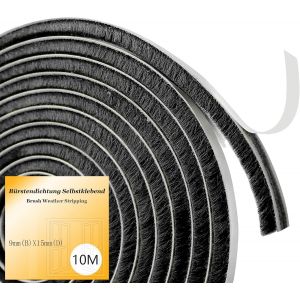 Joint Brosse Porte Coulissante,9 Mm(B)X15 Mm(D) X10m(L) Joint Porte Fenetre Isolation,Autocollantjoint Fenetrepour Lsolation Phonique Porte,Pour Portes Coulissantes.[V18] - Neuf