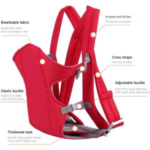 Porte Bebe Sling B&eacute;b&eacute;,R&eacute;glable Porte Bebe Nouveau-N&eacute; Ergonomique Porteur Bebe Verser Sangle De Transport Verser B&eacute;b&eacute; De 3,5 &Agrave; 15 Kg Porte Bebe Physiologique,Rouge Porteur Bebe &Eacute;charpe B&eacute;b&eacute; - Neuf
