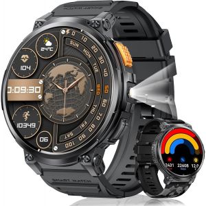 Montre Connectée Homme - 1.85'' Hd Grand Écran Montre Connectée Avec Torche Led/730mah/Ip68 Étanche, 120 Modes Sportifs, Moniteur De Fréquence Cardiaque/Sommeil/Sp02, Smartwatch Homme Pour Android Ios - Neuf