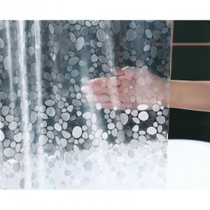 Rideau de douche extra long en plastique EVA pour salle de bain, 183 cm de large x 213 cm de haut - Neuf