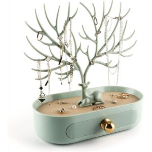 Mevronisshop-Pr&eacute;sentoir De Bijoux En Bois De Cerf, Pendentif De Tour D'arbre Pi&egrave;ces De Rangement Bagues Boucles D'oreilles Collier Bracelet - Neuf