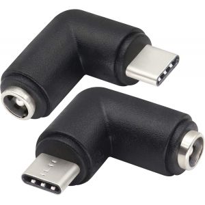 90 Degr&eacute;s Type C Usb M&acirc;le Vers Dc 5.5X2.1Mm Connecteur Femelle Dc Barrel Jack Adaptateur Secteur Type C Connecteur Usb 5V Pour Dispositif De Chargement Usb De Type C (2Pack/Type C)[CHA8221831] - Neuf