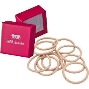 Kal-® Lot De 10 Élastiques À Cheveux Épais Beige - Couleur Blond Sable - Sans Métal - Pour Femmes, Filles Et Hommes - Avec Boîte De Rangement Pour Accessoires À Cheveux, Chouchous Et - Neuf