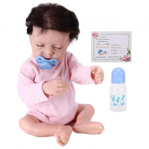 Poupée bébé reborn réaliste, corps entièrement en vinyle, endormie, cadeau pour enfants de 3 ans et plus, 43 cm - Neuf