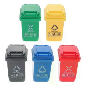 Can Garbage Trash Mini Jouet Miniature Mod&egrave;le Bin House Jouets Camion Canettes Bureau de tri Curbside Game Kids Scene Recycler Recyclage - Neuf