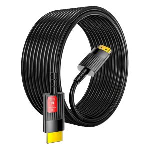 KALANKA-C&acirc;ble HDMI 2.1 en fibre optique 8K 12 m, 48 Gbps Ultra Haute Vitesse C&acirc;ble HDMI 2.1 8K @ 60Hz 4K @ 120Hz eARC HDCP 2.2&2.3 Dynamique HDR Dolby Atmos compatible avec Xbox, PS5/PS4, HDTV, ordin - Neuf