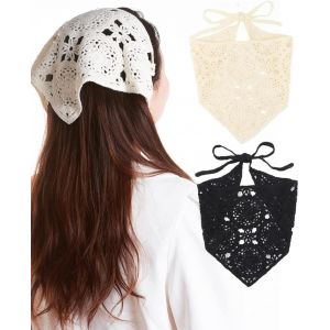 2 Pi&egrave;ces Bandeau Cheveux Pour Femmes Boho Bandeaux Vintage Fleur Imprim&eacute; Nou&eacute; &Eacute;lastique Bande De Cheveux Extensible T&ecirc;te Wrap Twisted Cheveux Accessoires&iquest;Bandana Femme&iquest;Foulard Cheveux - Neuf