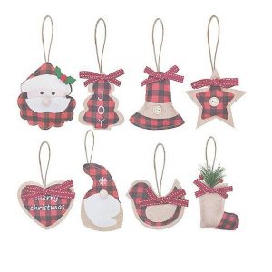 Pendentif pour sapin de Noël, 8 décorations de Noël, cloches, sapins, bas, boules, décorations pour sapin de Noël, décorations pour fêtes, décorations pour la maison - Neuf