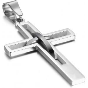 Eryi-Collier Pour Homme En Acier Inoxydable Avec Pendentif En Forme De Croix Irlandaise Celtique Irlandaise Avec Chaîne De 55 Cm Argenté - Neuf