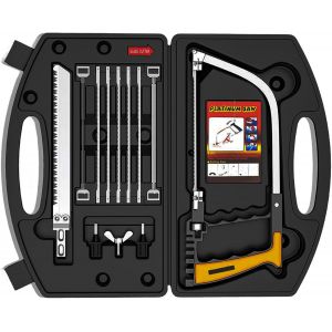Kit de scie à métaux 12 en 1 avec 3 lames tranchantes différentes, scie à métaux manuelle, scie à métaux universelle, scie multifonctionnelle, scie à chantourner magique avec poignée ergonomique - Neuf