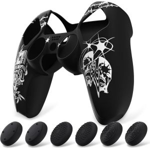 Lkljij-Coque Protection Pour Ps5 Manette,Housse Silicone Avec 6 Capuchon Joystick Pour Ps5 Grip Cover Skin Compatible Avec Station De Charge-Source Du Péché,Pure Series - Neuf