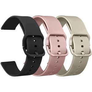 3pack Bracelets De Montres Silicone 22mm, Remplacement D&eacute;gagement Rapide Pour Femme Homme 20mm 22mm (22mm, Or Rose/Or/Noir)[Let9130554] - Neuf