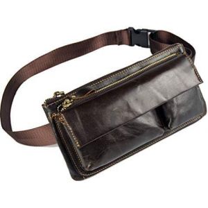 CAUC-Sac Banane en Cuir pour Homme et Femme Sac Banane pour Voyage, Course &agrave; Pied, randonn&eacute;e, Camping, t&eacute;l&eacute;phone Portable, Pochette Pochette - Neuf