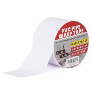 KALANKA-Ruban Adhésif En PVC Blanc Contre La Corrosion, Imperméable Pour La Protection Tuyau De Vidange Et Conduite D'eau Souterraine, 3inch X 33yard - Neuf