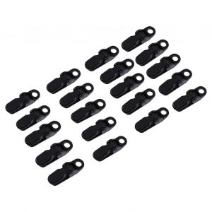 20pcs / Sac Noir Piège Clips Mâchoire Tente Snaps Camping Pince Clips Tente Resserrer Pour L'extérieur - Neuf