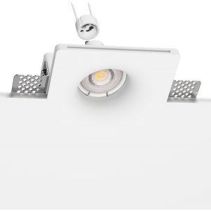Spot Led Encastré En Plâtre Giedi Diy,Lampe Gu10 535lm 30° Incluse Blanc - Neuf