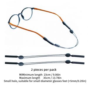 Sangle De Lunettes Antid&eacute;rapante R&eacute;glable Pour Hommes Et Femmes &iquest; Porte-Corde De Lunettes--2pc 35cm-Small Hole - Neuf
