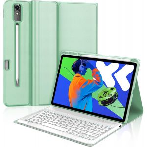 Coque Clavier Pour Lenovo Idea Tab Pro 12.7 Pouces 2025, &Eacute;tui Clavier Pour Lenovo Idea Tab Pro Magn&eacute;tique D&eacute;tachable Bluetooth Fran&ccedil;ais Azerty Layout, Vert Clair - Neuf