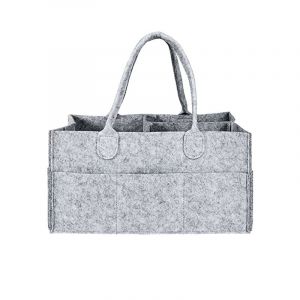 Panier À Couches Pour Bébé - Bac De Rangement Pour Chambre D'enfant Et Organiseur De Voiture Pour Couches Et Lingettes - Gris - Neuf