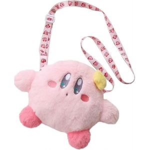 Dessin animé rose en peluche Kirby cosmétique sac cosmétique mignon sac à main sac à bandoulière sac de rangement (sac à bandoulière) - Neuf