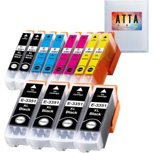 ASFASFq-ATTA Lot de 12 cartouches d'encre compatibles pour Epson 33XL 33 XL à utiliser avec Epson Expression Premium XP-7100 XP-640 XP-430 XP-830 XP-645 XP-900 XP-630 XP-635 XP-645 Imprimante - Neuf