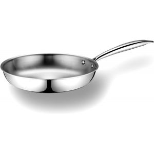 Kalanka-® Poêle En Acier Inoxydable Triply Inox 18/10 Sans Pfas/Pfoa/Ptfe/Cadmium Et Sans Revêtement Antiadhésif (26cm) - Neuf