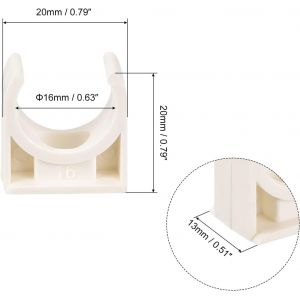 16mm Diam&egrave;tre PPR U-Forme Tuyau Pinces Clips Raccords Tuyau Support pour Eau Fourniture Blanc 24 Pcs - Neuf