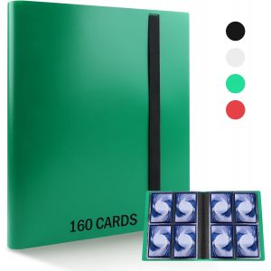 Mdy-Album Pour Cartes, Classeur Carte, Porte Carte Pochette, Classeur Pour Cartes À Collectionner Pour 160 Cartes, 8 Porchettes Chaque Page, Porte Carte, Étanche Pochette Carte(Vert) - Neuf