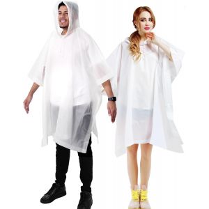 Subzonal-Lot De 2 Ponchos De Pluie Imperm&eacute;ables En Peva R&eacute;utilisables Avec Capuche &Agrave; Cordon De Serrage Pour Festival, Camping, Randonn&eacute;e, Voyage, Taille Unique - Neuf