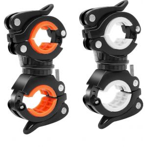 Pince De Torche De V&eacute;lo 2 Pi&egrave;ces,Support De Lumi&egrave;re De V&eacute;lo Rotatif &Agrave; 360 Degr&eacute;s,Support De V&eacute;lo De Torche &Agrave; Clip Universel,Pour Support De Lampe Led De V&eacute;lo - Neuf
