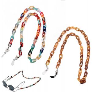 2 Pi&egrave;ces Femmes Cha&icirc;ne De Lunettes Acrylique, Cha&icirc;ne De Lunettes De Soleil R&eacute;tro En Acrylique, Pour Les Lunettes Et Les Masques - Neuf